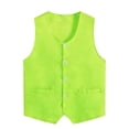 thumbnail image 3 of Bainana Boys Formal Vest For Teens Kids Solid Color Sleeveless V Neck Button Down Tops Elegant Casual Big Child Speech Performance Party Jacket Light Green Size 9-10 Years, 3 of 6