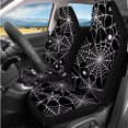 thumbnail image 5 of XYZCANDO Spider Web 14 Pack Car Seat Covers Full Set Steering Wheel Cover Auto Center Console Armrest Pad Seat Belt Covers Headrest Covers Cup Coasters for Most Cars SUVs Sedans, 5 of 7
