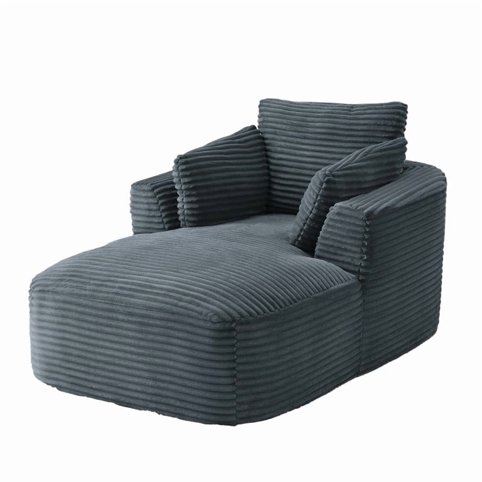 Modern Oversized Corduroy Chaise Lounge Chair, Corduroy Upholstered Modern Sleeper Sofa Lounger Chair for Living Room/Dorm/Apartment, 45.3''x64.6''