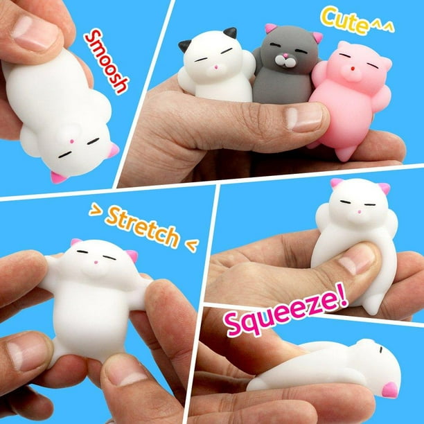 50 Pièces Kawaii Mochi Squishy Toys - Mignon Squeeze Animaux