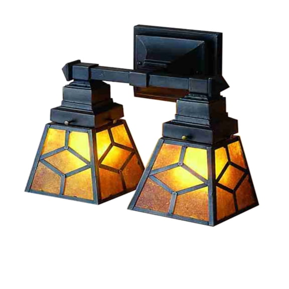 Meyda Tiffany 27882 Diamond Craftsman 2 Light 12" Wide Bathroom Vanity Light - Tiffany