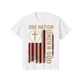 thumbnail image 1 of One Nation Under God Flag 4th Of July Patriotic Christian Men T-Shirt, 1 of 6