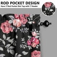 thumbnail image 5 of Pioneer Kitchen Curtains and Valance Set 36 Inch Tier Pink Rose Black Vector Image 3 Pieces Set Dining Room Small Curtain Drapes Cafe Curtains Valance for Home Decor Rod Pocket, 5 of 6