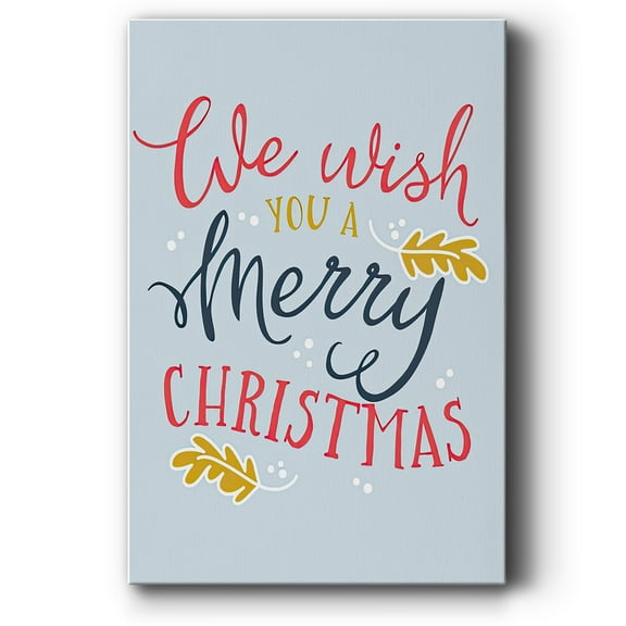 We Wish You - Light Blue- Gallery Wrapped Canvas