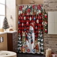 thumbnail image 3 of Christmas Snowman Bathroom Shower Curtain Squirrel Cat Xmas Tree Ball Plaid Winter Waterproof Washable Shower Curtains for Bathtub Bath Decor with Grommets and Hook 72 X 72 Inch, 3 of 8