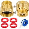 thumbnail image 1 of 2-Pack Brass Vacuum Breaker Set 3/4" Anti-Siphon Hose Bib Valve for Garden Spigot RV Hose Connection Backflow Preventer Connector with Tape and Extra washers, 1 of 7