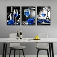 thumbnail image 3 of 3 Pcs Kitchen Canvas Art Love Eat Drink Picture Wall Decor Framed Fork Knife Coffee Wine Painting Black and Red Prints Dining Room Restaurant Bar Ready to Hang(Kitchen-10,11.00"x14.00"x3P), 3 of 6