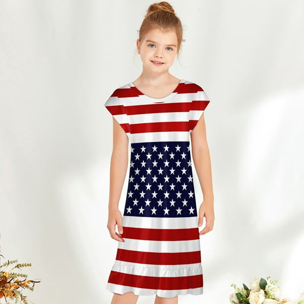 Independence Day Outfit for Toddler Girl American Flag Dress 4th of ...