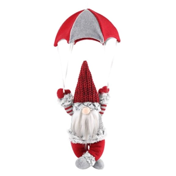 Gnome Figurine Skydiving Gnome Doll on the Table Shelf Desktop Parachute Tomte Plush Gnome Gifts Themed Tree Decor Red
