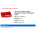 thumbnail image 2 of Left Outer Tail Light Assembly - Compatible with 2005 - 2008 Audi A6 Quattro 2006 2007, 2 of 2