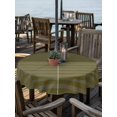 thumbnail image 2 of Outdoor Tablecloth with Umbrella Hole for Patio/Picnic/Party/Camping, Olive Green Striped Waterproof Table Cloth Round Cover Washable, Vintage Stripes Ombre (Dia 54"), 2 of 8