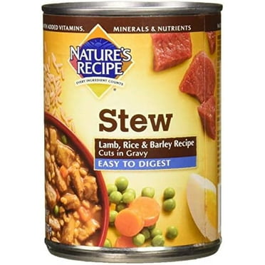 Nature's Recipe Easy to Digest Wet Dog Food, Lamb, Rice & Barley Cuts in Gravy Recipe, 13.2 Ounce Can