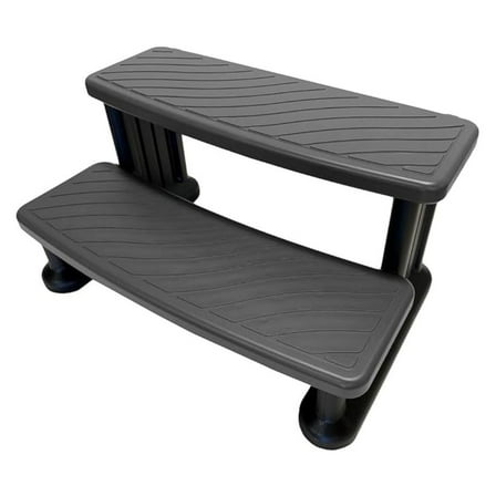 Spa Steps for Hot Tubs - 3 Step Outdoor Hot Tub Steps with No Slip Grip - Universal Fit - Light Grey