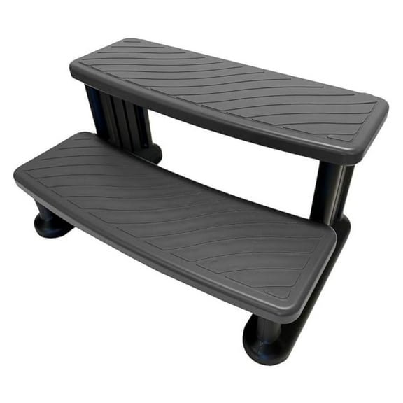 Spa Steps for Hot Tubs - 3 Step Outdoor Hot Tub Steps with No Slip Grip - Universal Fit - Light Grey