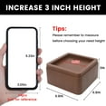 thumbnail image 2 of MQ Bed Risers 3inch, Adjustable Furniture Risers 3/6/9 inch. Heavy Duty Oversized Bed Legs Risers Can Up to 6000 lbs - Chair Risers,Sofa or Table Risers (Brown 6 Pack), 2 of 8