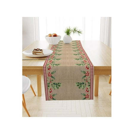 

Mixed New Year Themed Floral Pattern Velvet Runner 40x140 cm