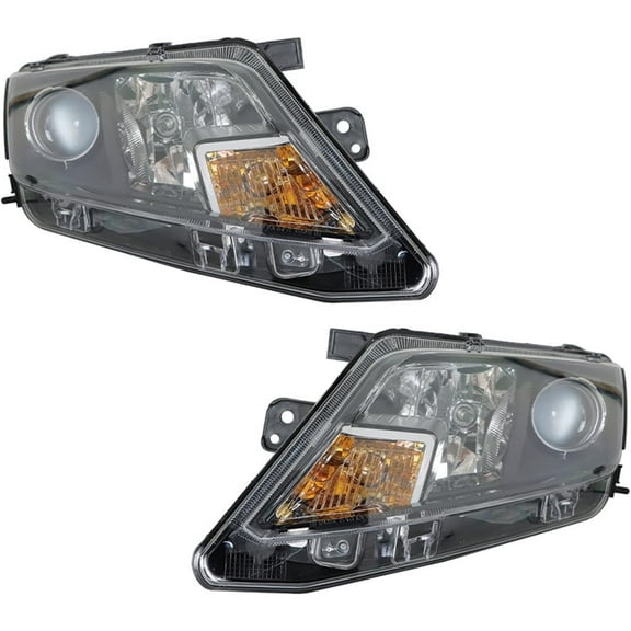 SEBLAFF Headlight Assembly Replacement for 2010-2012 Ford Fusion Halogen Clear Len Black Interior Driver & Passenger Side Headlights FO2502273 FO2503273