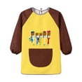 thumbnail image 3 of XIMIN Rain Coat Kids Art Overalls Kid's Apron Painting Supplies Long Sleeves Girls Coat with Pocket Crafting Fashionable for Little Boys and Girls (4-5 Years, YE2), 3 of 4