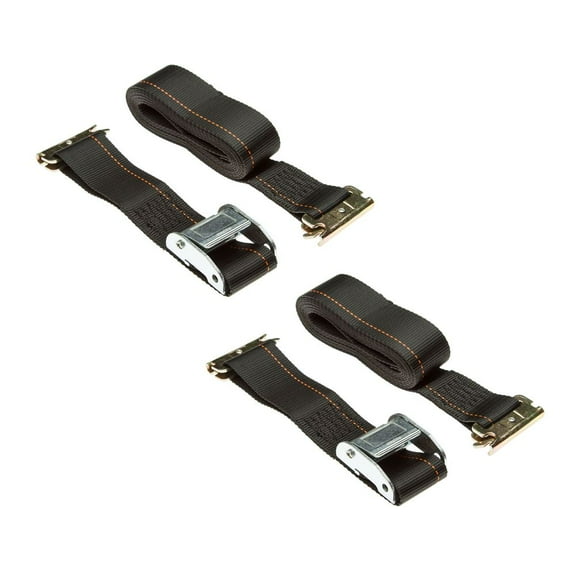 2-Pack E-Track Fitting Cam Buckle Cargo Tie-Down Straps 12 ft. x 2in