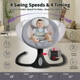 thumbnail image 3 of HAOUUCYIN Electric Baby Swing, bluetooth Music Infant Bouncer with 12 Lullabies for Boys Girls, Black&Gray, 3 of 7