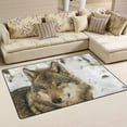 thumbnail image 2 of SKYSONIC Lightweight Soft Area Rugs Wolf On The Snowy Outside Floor Mat Doormat for for Rooms Entrance Hardwood Floor Living Room Nursery Rugs, 31x20 inch, 2 of 6
