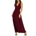 thumbnail image 3 of Asklazy Women Sleeveless Deep V Neck Loose Plain Long Maxi Casual Dress,US Size,Wine Red(S-3XL), 3 of 11