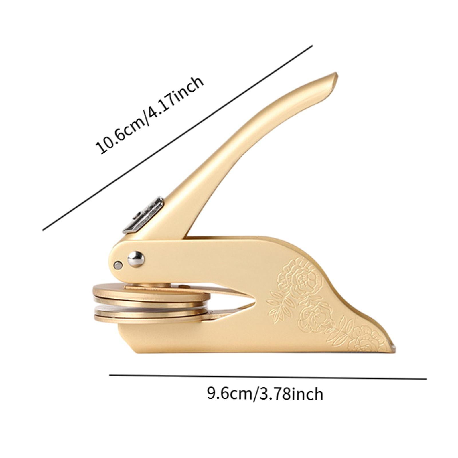 Tachiuwa Embosser Stamp Book Embosser Hand Tool Handheld Embossing Stamp Embosser Seal Stamp for Notepads Business Cards Napkin Paper Gold
