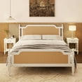 thumbnail image 1 of Noble House King Size Traditional Style Rattan Bed Frame,No Box Spring Needed,Antique White, 1 of 8