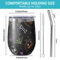 thumbnail image 5 of 12oz Stemless Wine Tumblers Halloween Colorful Spooky Elements Vacuum Insulated Stainless Steel Travel Tumbler Cups Mug with Lid and Straw for Champaign,Cocktail,Beer with Cleaning Brush, 5 of 5