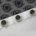 thumbnail image 4 of Manfei Anniversary Rose Print Curtains Pack of 2 (42x84 Each), Black Grey Curtains Blackout, Vintage Flower Floral Bedroom Curtains, Curtains Blackout Home Decor, 4 of 6