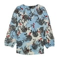 thumbnail image 1 of Alfani Blusa con mangas abotonadas para mujer, azul, pequeña, 1 of 2