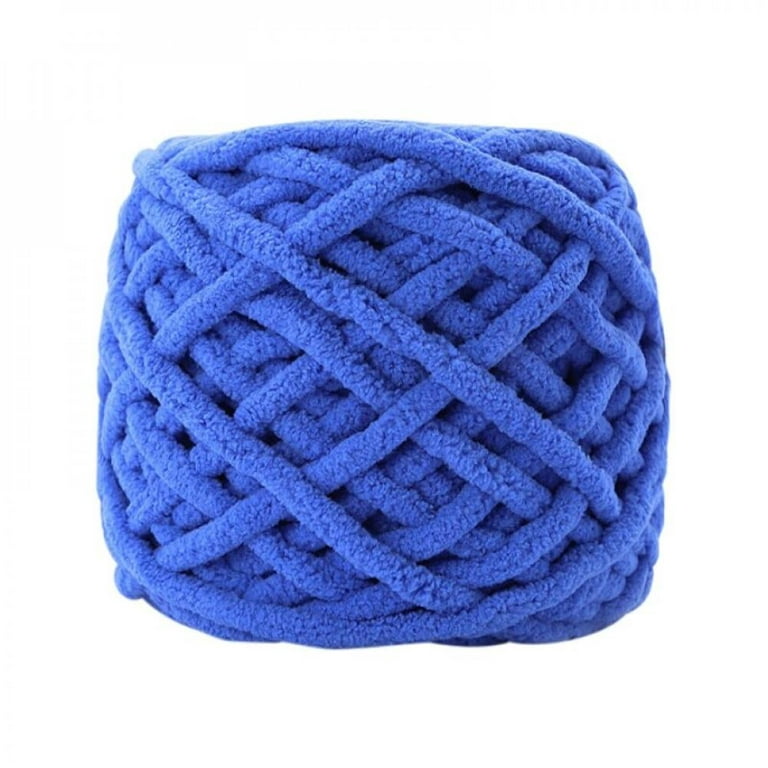 Big Clearance! Yarn Crochet Polyester Cicle Line Single Middle Coarse Wool Woven Neckerchief Yarns, Size: 45M, Blue