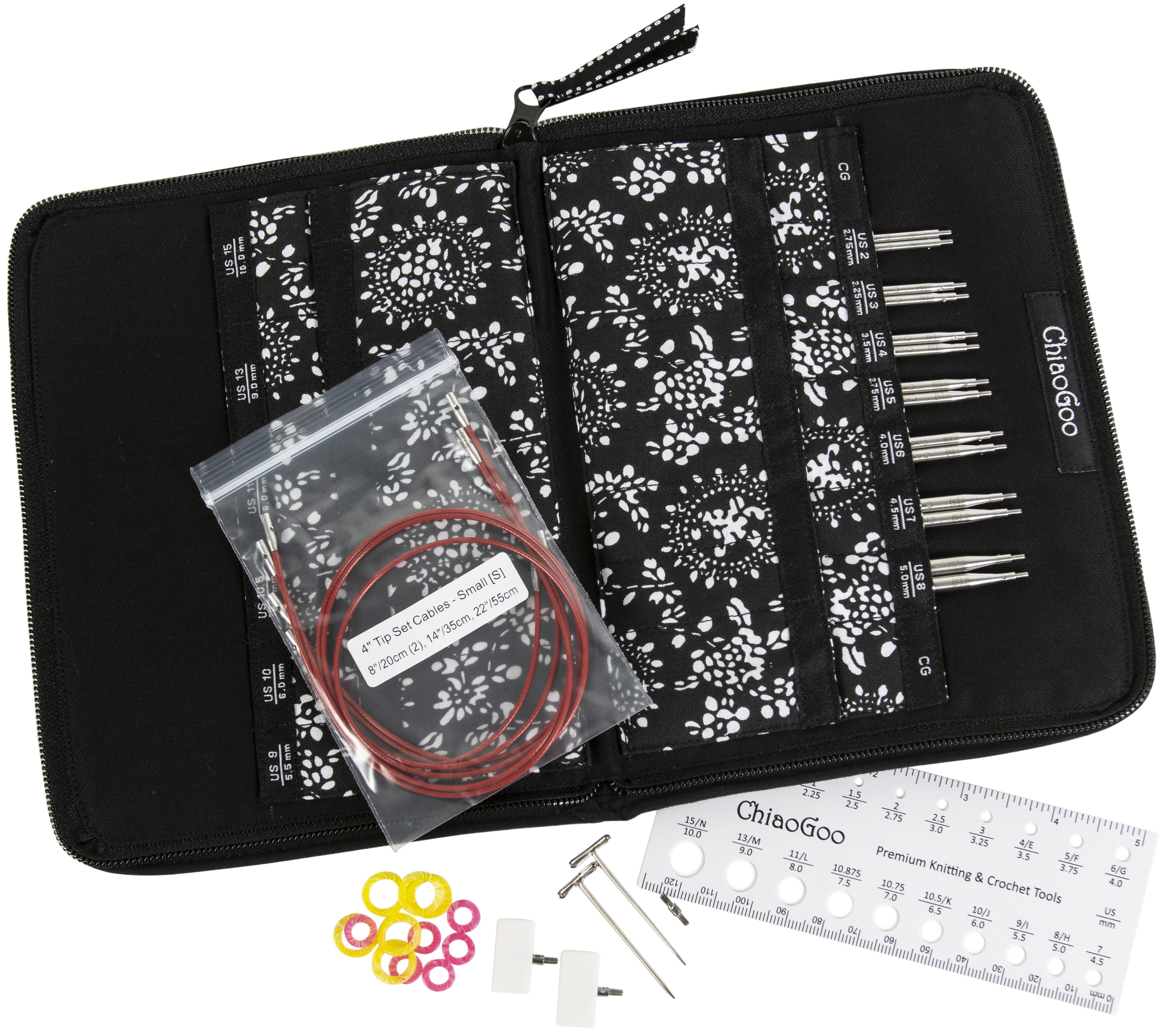 ChiaoGoo TWIST Red Lace Intchg Knitting Needle 4" Tip Set-Small
