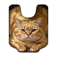 thumbnail image 2 of Gumesh Cute Cat U Shaped Bathroom Rugs Toilet Mat Cute Contour Rug Non Slip Water Absorbent Funny Bathroom Decor Washable Green Toilet Rug 20x16 Inch, 2 of 6