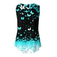 thumbnail image 4 of Women's Butterfly Printed Camis Sleeveless Blouse Crewneck Camisole Loose Fitting Tank Top Beautiful Graphic T-Shirt Summer Tunic Tops with Long Flowy Hem, 4 of 4