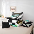 thumbnail image 6 of Homewish Romantic Perfume High Heels 7-Piece Twin Bedding,Chic Paris Fashion Bedding Comforter Set,Teal,Black Reversible, 6 of 8