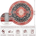 thumbnail image 3 of Softlife Oriental Traditional Area Rug for Living Room Durable Washable Persian Carpet Non Slip Boho Rugs for Bedroom,4'x4', Red, 3 of 7