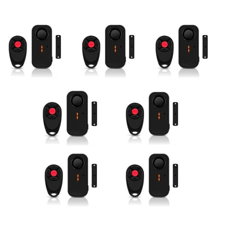 NineLeaf Door Alarm When Opened 108dB Sliding Door Alarms and Sensors for Home Security Wireless Burglar Alarm with Remote for Apartment Business Office Entry IP66 Waterproof 4 Volume Levels 7Pcs