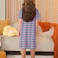 thumbnail image 6 of CYRBOKO Girls Nightgowns, Casual Short Sleeve Soft Striped Girls Pajamas Red Size 9-10 T, 6 of 6