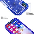 thumbnail image 6 of Mignova iPhone X/XS case,3 in 1 Clear Liquid Glitter Case Moving Hearts Shockproof Soft TPU Bumper Shell PC Frames Slim Fit Pretective,for Apple iPhone X/XS 5.8 inch case 2019 Release(Blue), 6 of 7