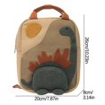 thumbnail image 3 of CHAO Mochila pequeña de dinosaurio con cuello largo y sol bordado con dibujos animados de lona bordada para niños de guardería, 3 of 5