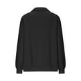 thumbnail image 5 of Women's Solid Color Lapel Zipper Sweatshirt, Lightweight Breathable No Hood Pullover Top with Casual Comfort Fit for Four Season Daily Wear, Travel, Home, Vacation and Street Fashion Black S, 5 of 6