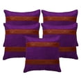 thumbnail image 1 of Stylo Culture Indian Chair Seat Throw Pillow Covers 16x16 Jacquard Purple Zippered 40x40 cm Bedroom Satin Velvet Floral Square Cushion Covers | Set Of 5, 1 of 4