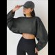 thumbnail image 5 of Sudaderas de Larga con Globo para Mujer, Sudaderas , Cuello Redondo Extragrande Gris Oscuro L, 5 of 9