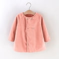 thumbnail image 2 of Besolor Toddler Kids Girls Fleece Coat Buttons Long Sleeve Tops Fall Winter Thicken Warm Overcoat Jackets(3-4 Years,Pink), 2 of 7