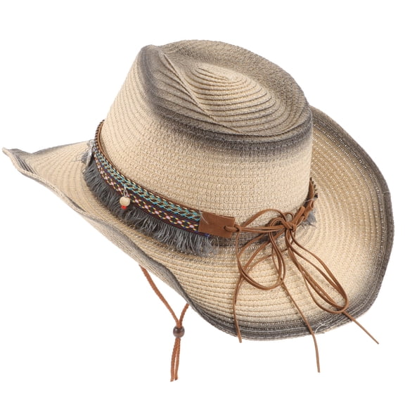 HONMEET 1Pack Straw Hats for Women and Men Cowboy Hat Sun Protection Beach Outings Fishing Parties