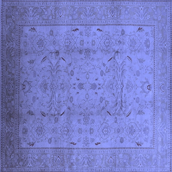 Ahgly Company Indoor Square Oriental Blue Traditional Area Rugs, 6' Square