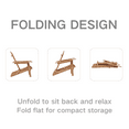 thumbnail image 4 of Adirondack Chairs Set of 2, Folding Patio Chairs, Outdoor Wood Chairs&nbsp;Hemlock Wood Construction, Pre-Assembled Backrest For Easy Setup, Space-Saving Folding Design, For Porch Or Poolside, 4 of 10