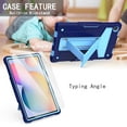 thumbnail image 3 of Dteck with Screen Protector Case for Samsung Galaxy Tab A7 10.4" SM-T500 T505 (2020 Released) 10.4-inch,Shockproof 3-layer-protection Hybrid Rubber Hard PC Back Kickstand Cover,Navy+Blue, 3 of 4
