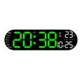 thumbnail image 2 of YOHAVEN Large Digital Wall Clock 13.7" with Date Temperature Auto DST Night Light Remote Control, RGB LED Display Alarm Clock for Bedroom Living Room Office Gym Kitchen Decor, 2 of 7